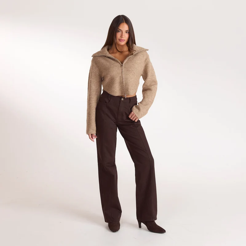 Cardigan en Maille Structuré - Biscuit