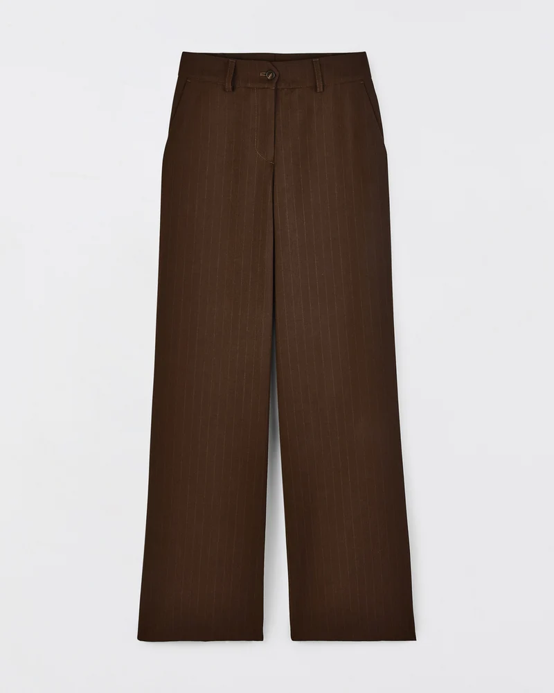 Pantalon large Chicago - Marron rayé