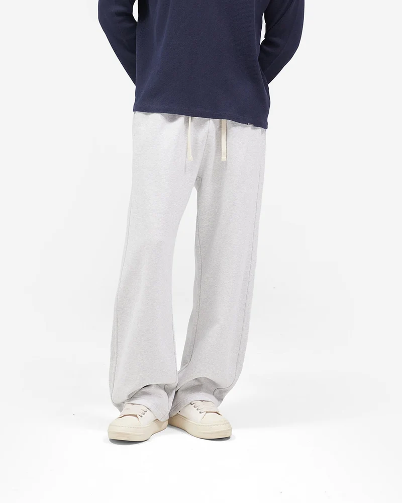 Initial Wide Leg Sweatpants - Ice Grey Marl