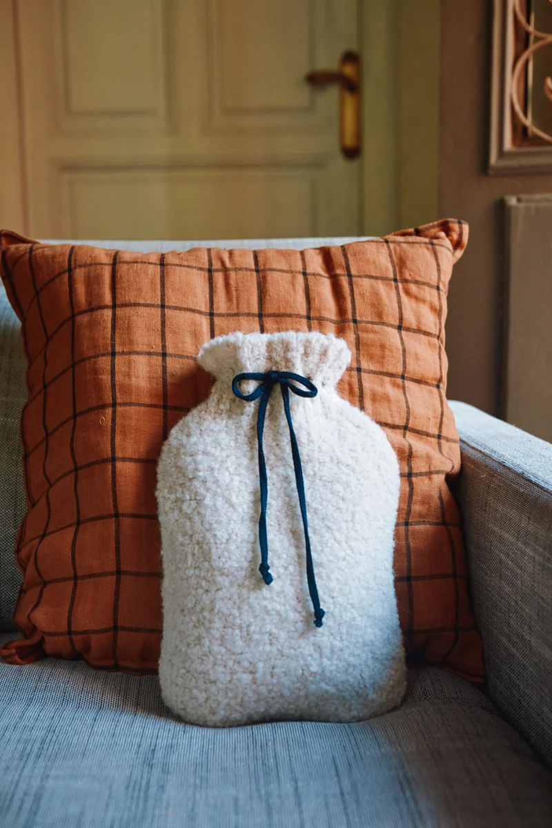 LILOU Hot Water Bottle Cover in Curly Alpaca - Light Beige