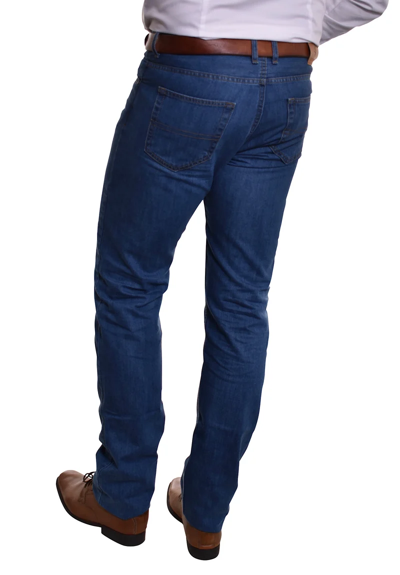 Jean homme grand 100 % coton bleach– Entrejambe 105 cm