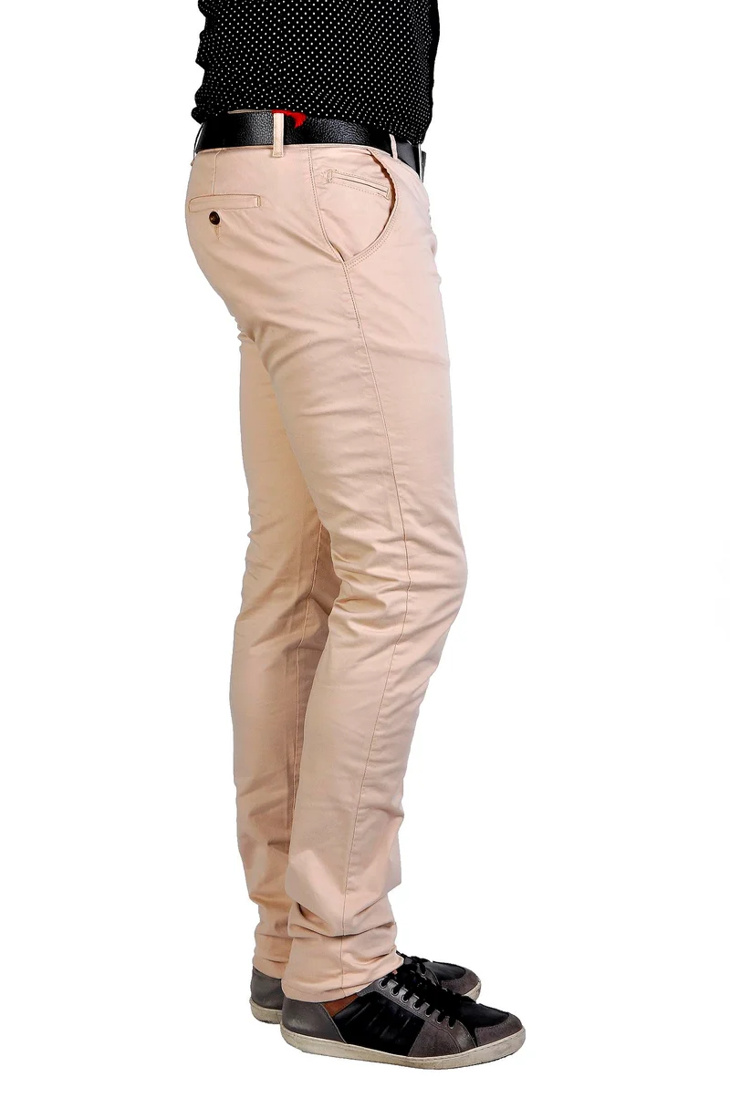 Pantalon slim homme grand beige– Entrejambe 105 cm