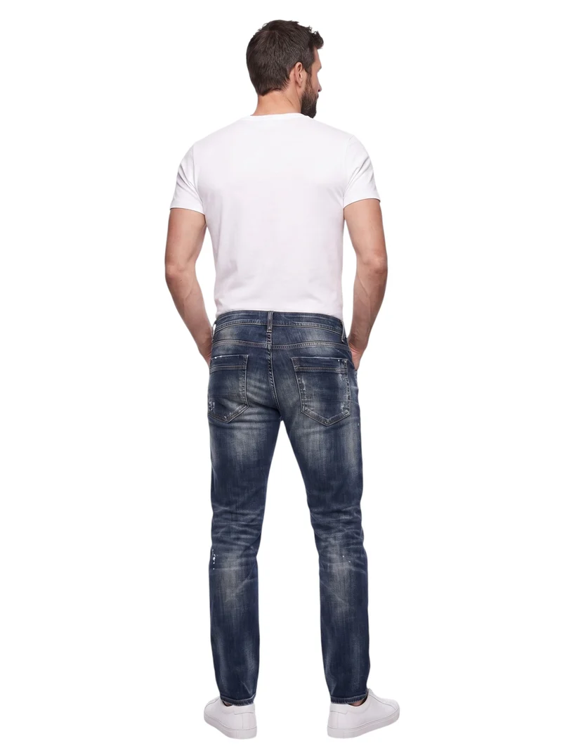 Jean homme grand straight enduit – Entrejambe 95 cm