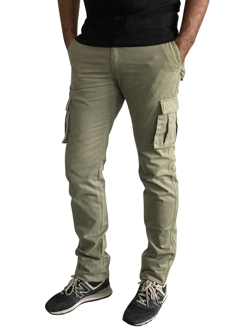 Pantalon cargo homme grand kaki – Entrejambe 105 cm