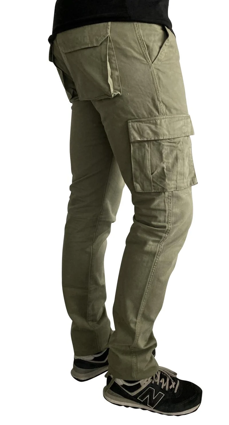 Pantalon cargo homme grand kaki – Entrejambe 105 cm