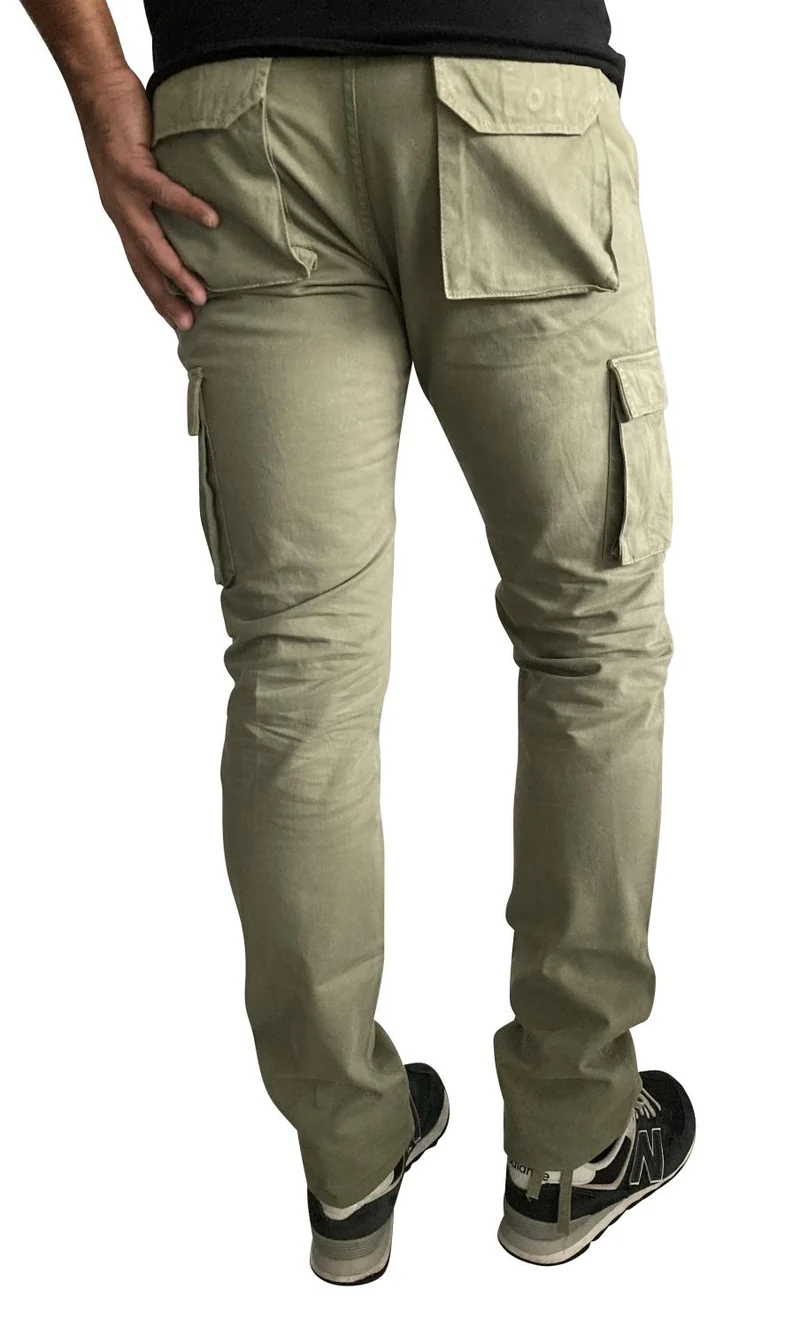 Pantalon cargo homme grand kaki – Entrejambe 105 cm