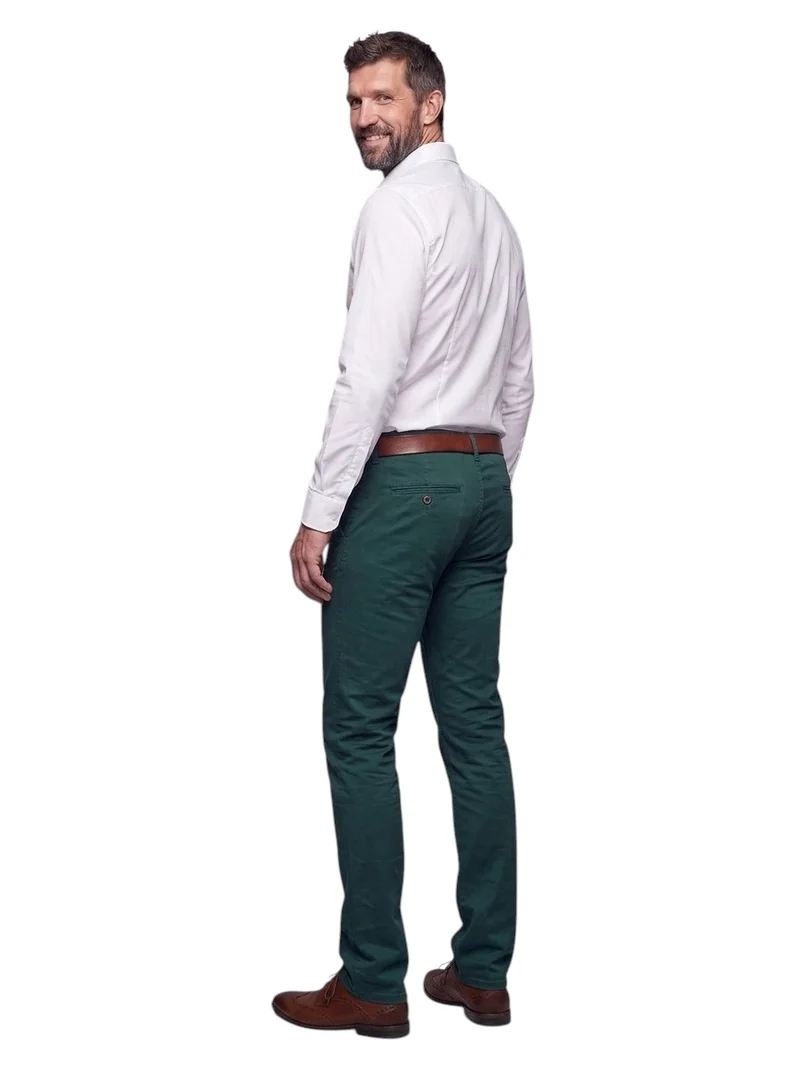 Pantalon chino homme grand vert bouteille – Entrejambe 105 cm