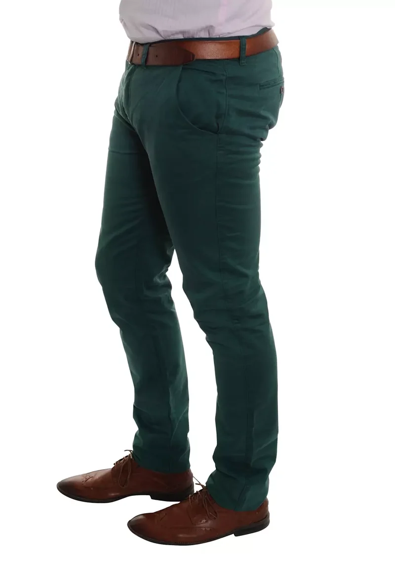 Pantalon chino homme grand vert bouteille – Entrejambe 105 cm