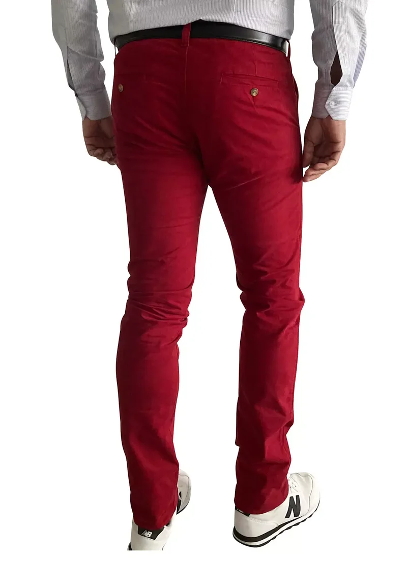 Pantalon slim homme grand grenat – Entrejambe 105 cm