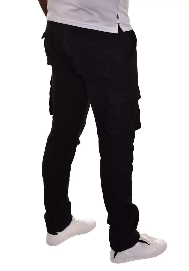 Pantalon cargo homme grand noir – Entrejambe 105 cm