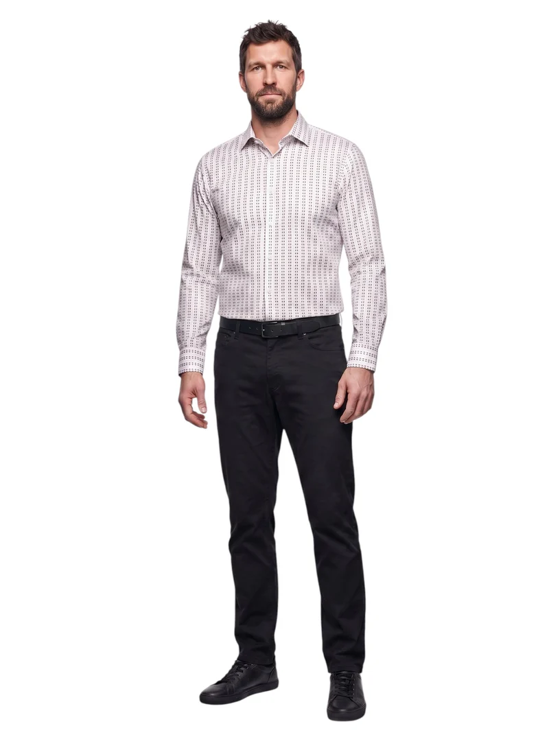 Chemise chocolat cintrée manches extra-longues 79 cm