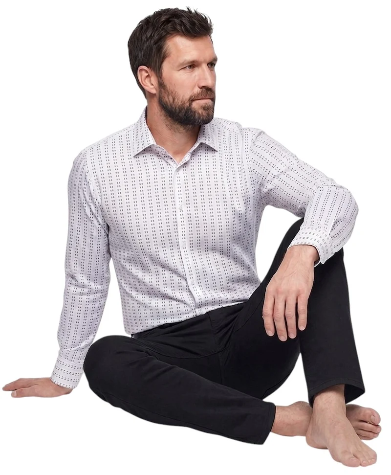 Chemise bleue confortable manches extra-longues 79 cm