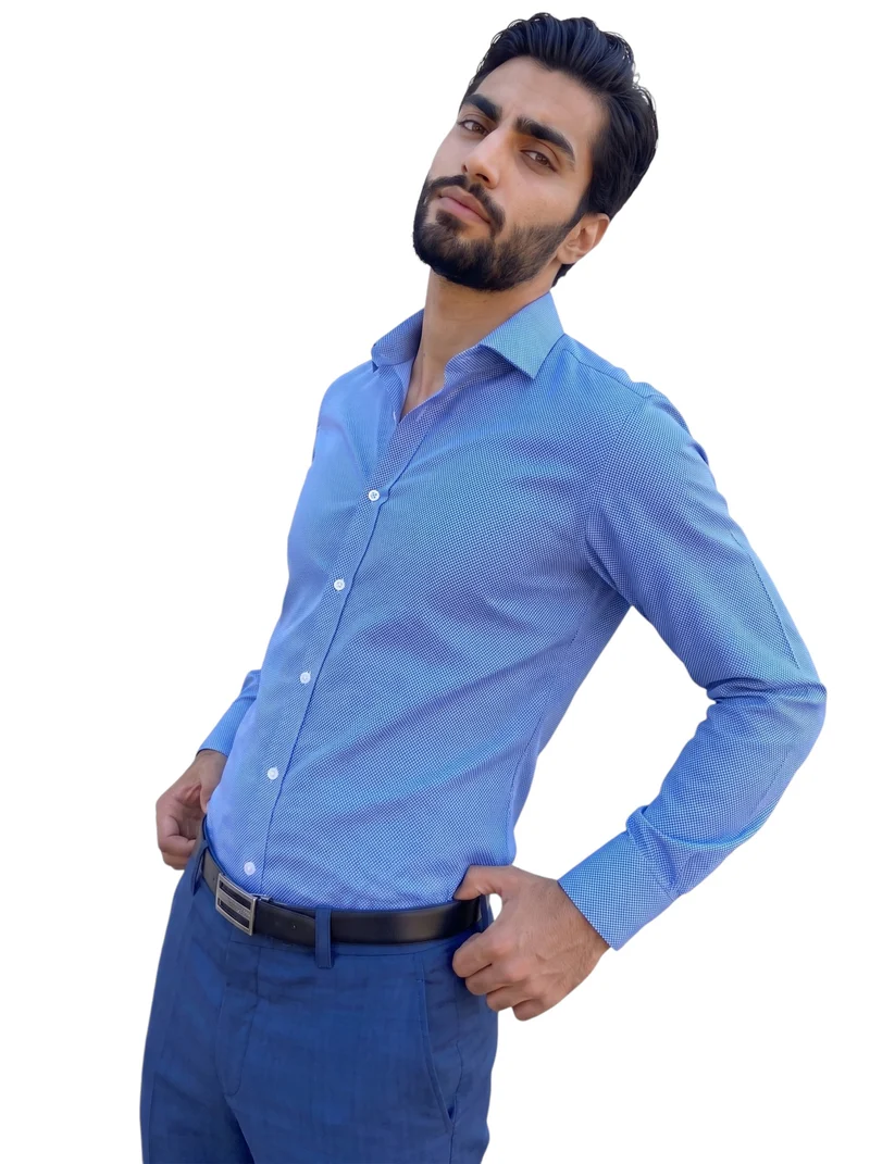 Chemise coton piqué homme grand – Manches extra-longues 74 cm