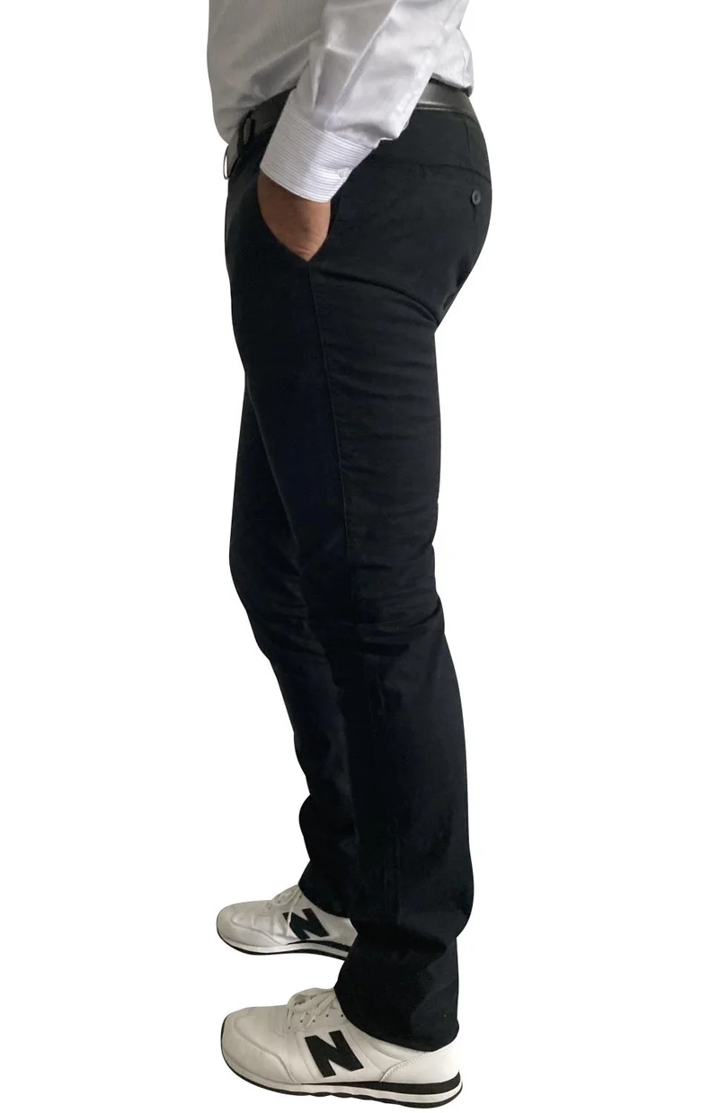 Pantalon slim homme grand noir – Entrejambe 105 cm
