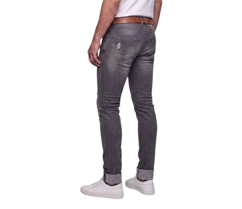 Jean homme grand gris slim laser – Entrejambe 105 cm