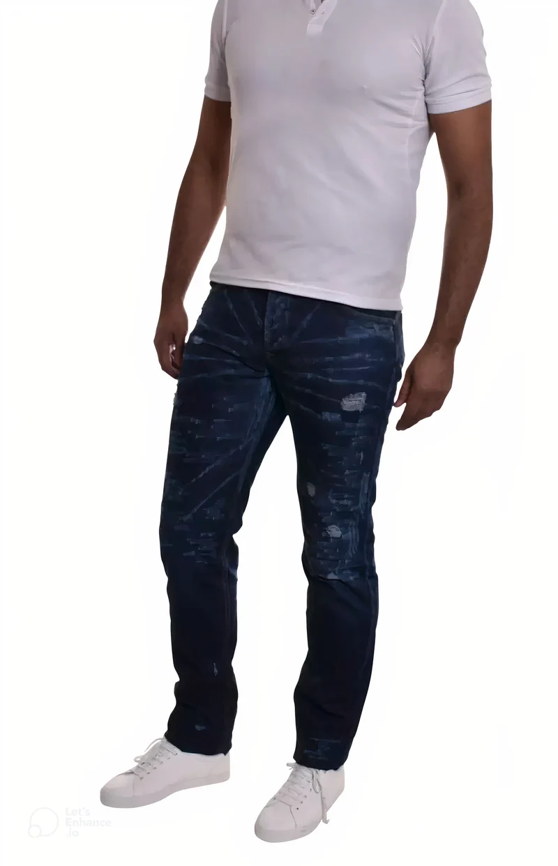 Jean homme grand déchiré stretch – Entrejambe 105 cm