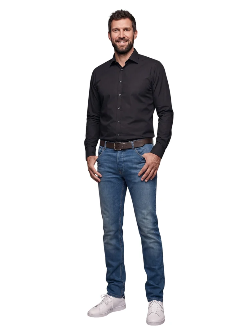 Jean homme straight délavé – Entrejambe 105 cm