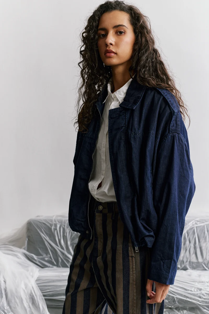 Blouson Zippé Oversize Denim Brut