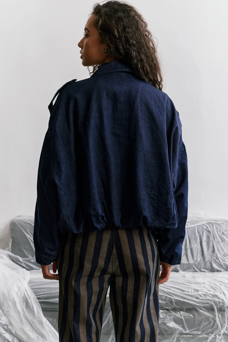 Blouson Zippé Oversize Denim Brut
