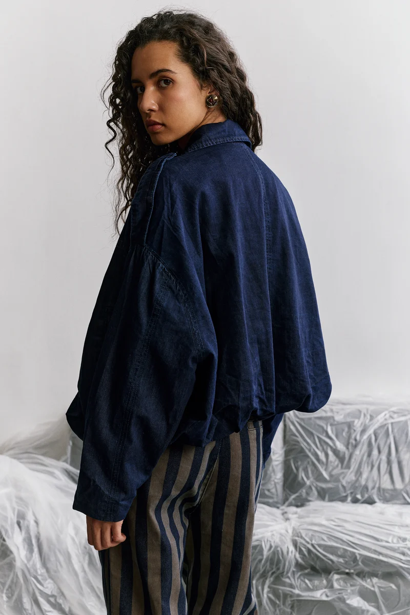 Blouson Zippé Oversize Denim Brut