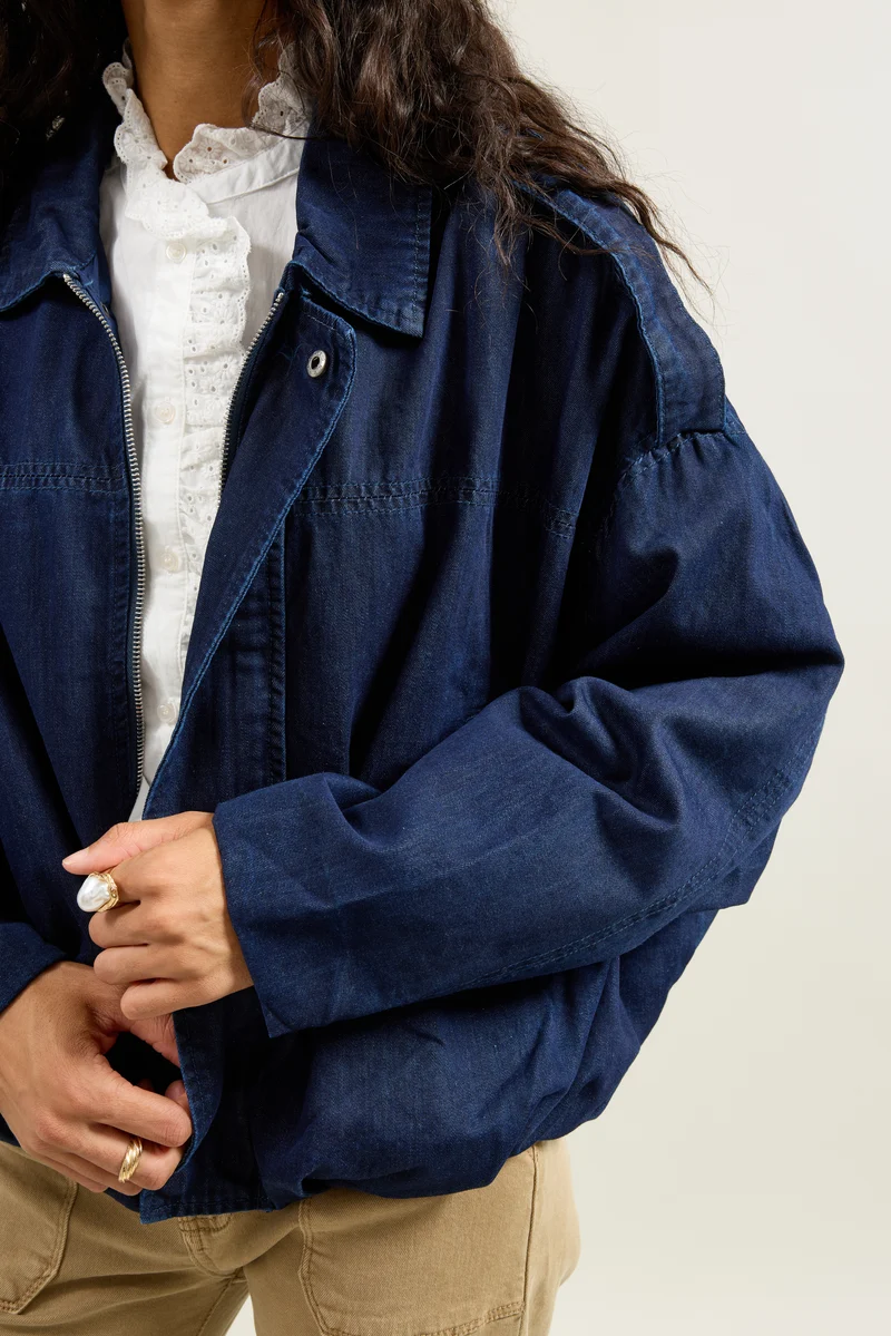 Blouson Zippé Oversize Denim Brut