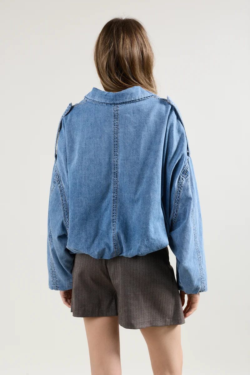 Blouson Zippé Oversize Denim Brut