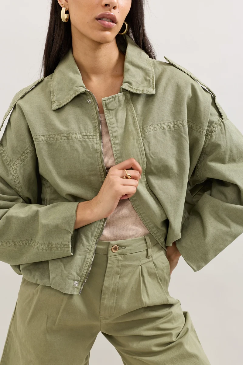 Blouson Zippé Oversize Denim Brut