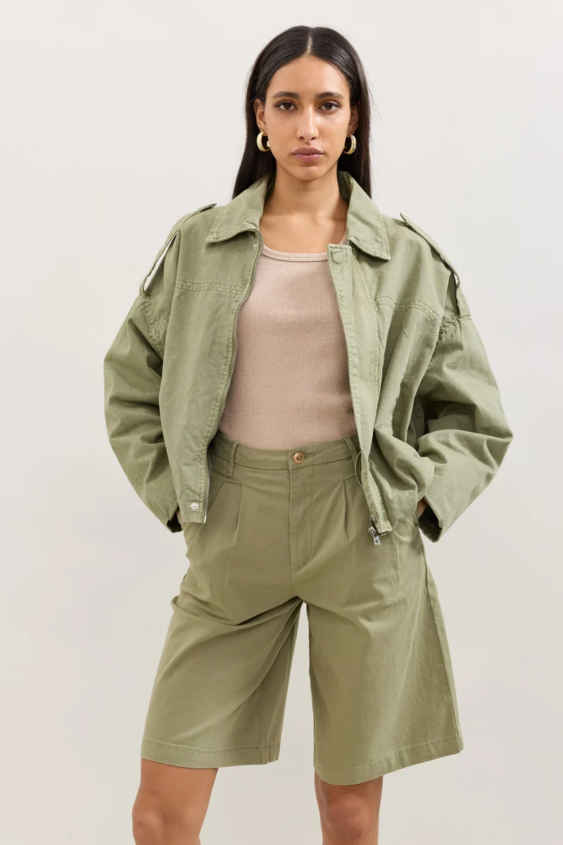 Blouson Zippé Oversize Denim Brut