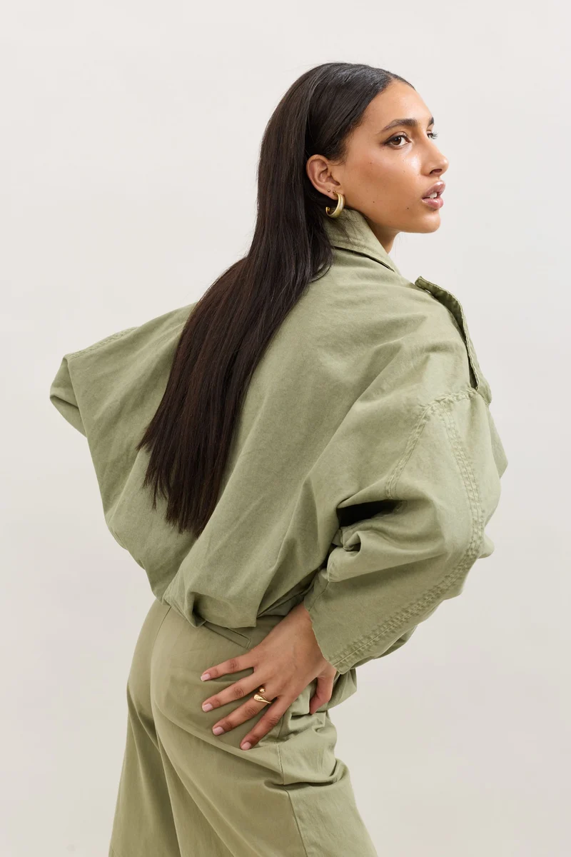 Blouson Zippé Oversize Denim Brut