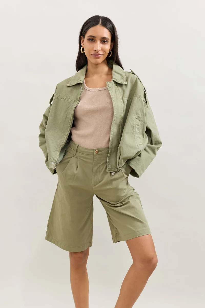 Blouson Zippé Oversize Denim Brut