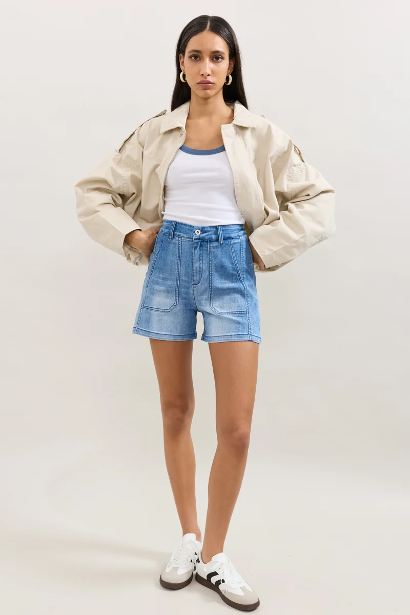 Blouson Zippé Oversize Denim Brut
