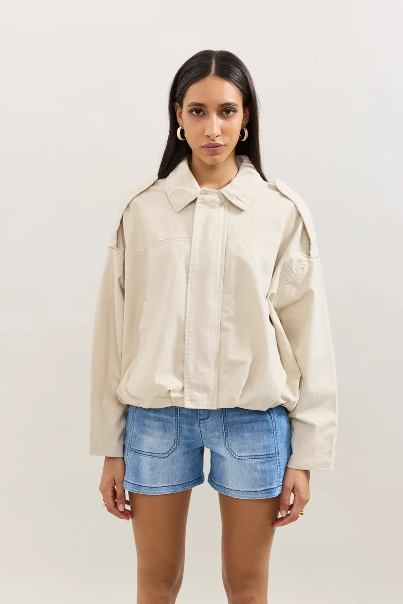 Blouson Zippé Oversize Denim Brut