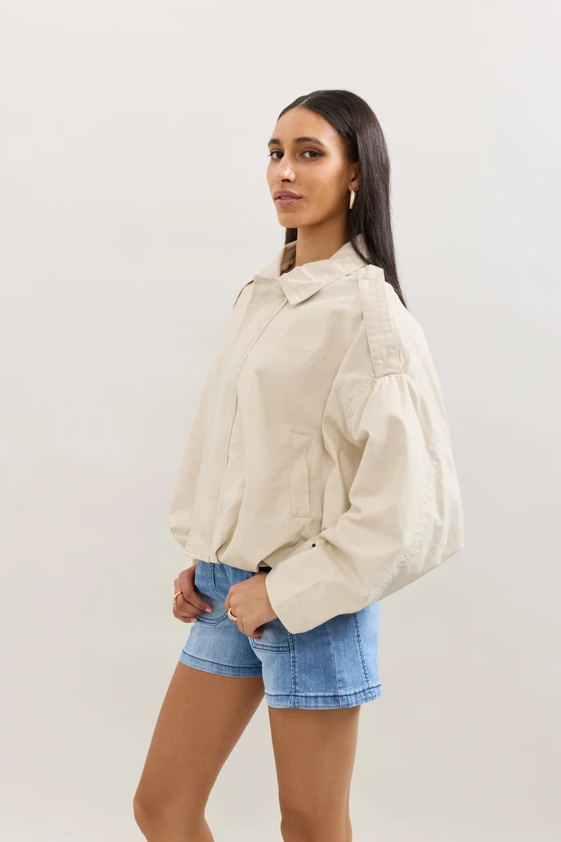 Blouson Zippé Oversize Denim Brut