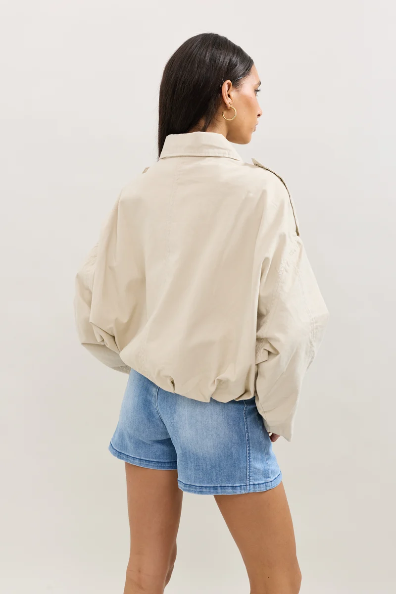 Blouson Zippé Oversize Denim Brut