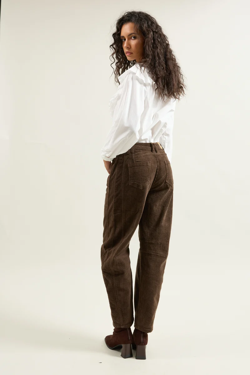 Pantalon Violette Coupe Ballon Velours Côtelé