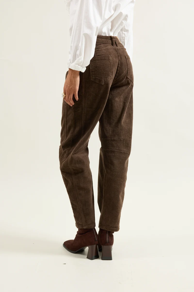 Pantalon Violette Coupe Ballon Velours Côtelé