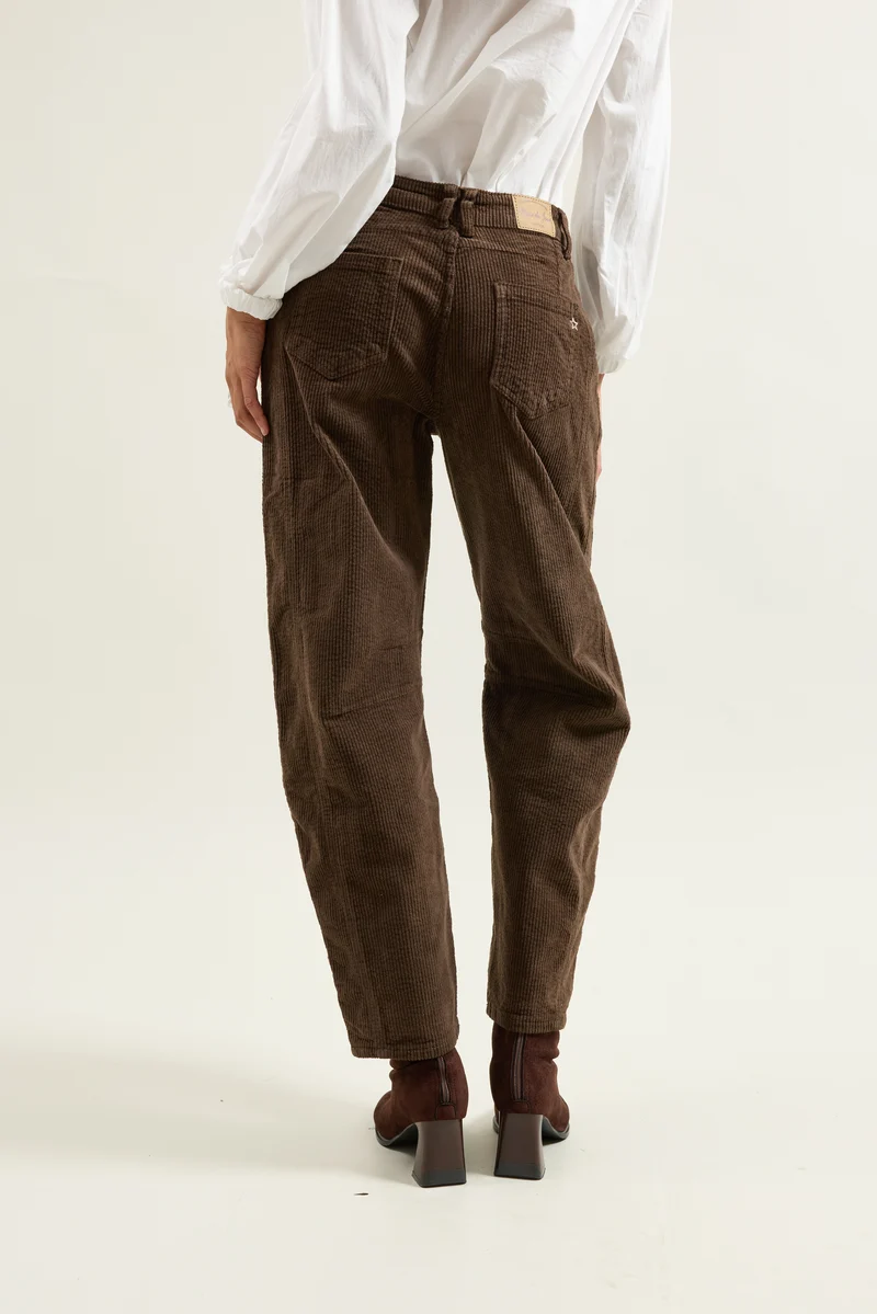 Pantalon Violette Coupe Ballon Velours Côtelé