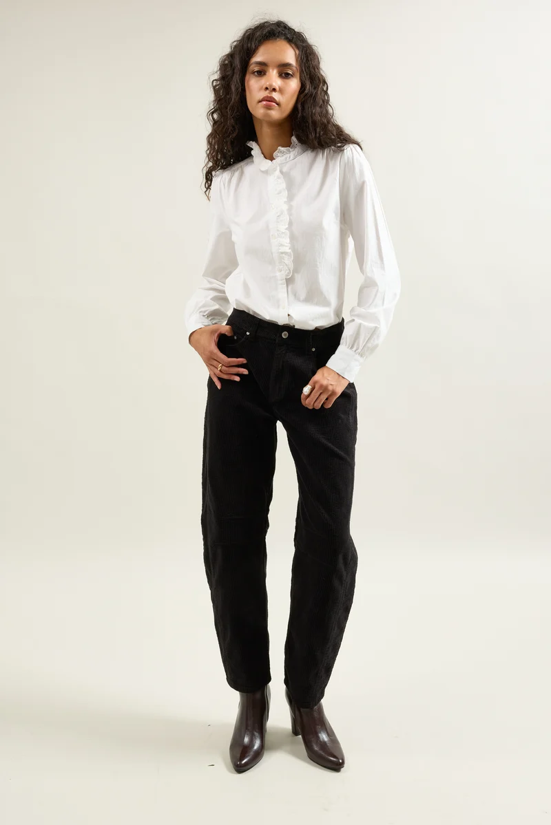Pantalon Violette Coupe Ballon Velours Côtelé