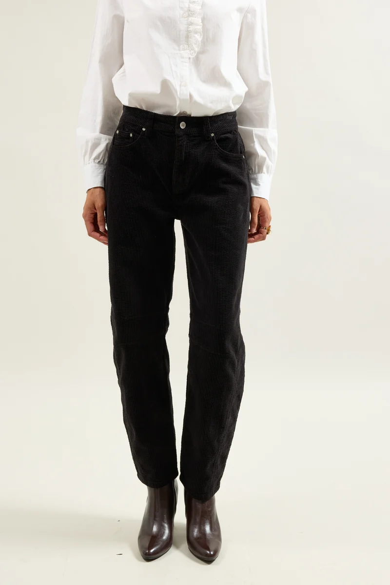 Pantalon Violette Coupe Ballon Velours Côtelé