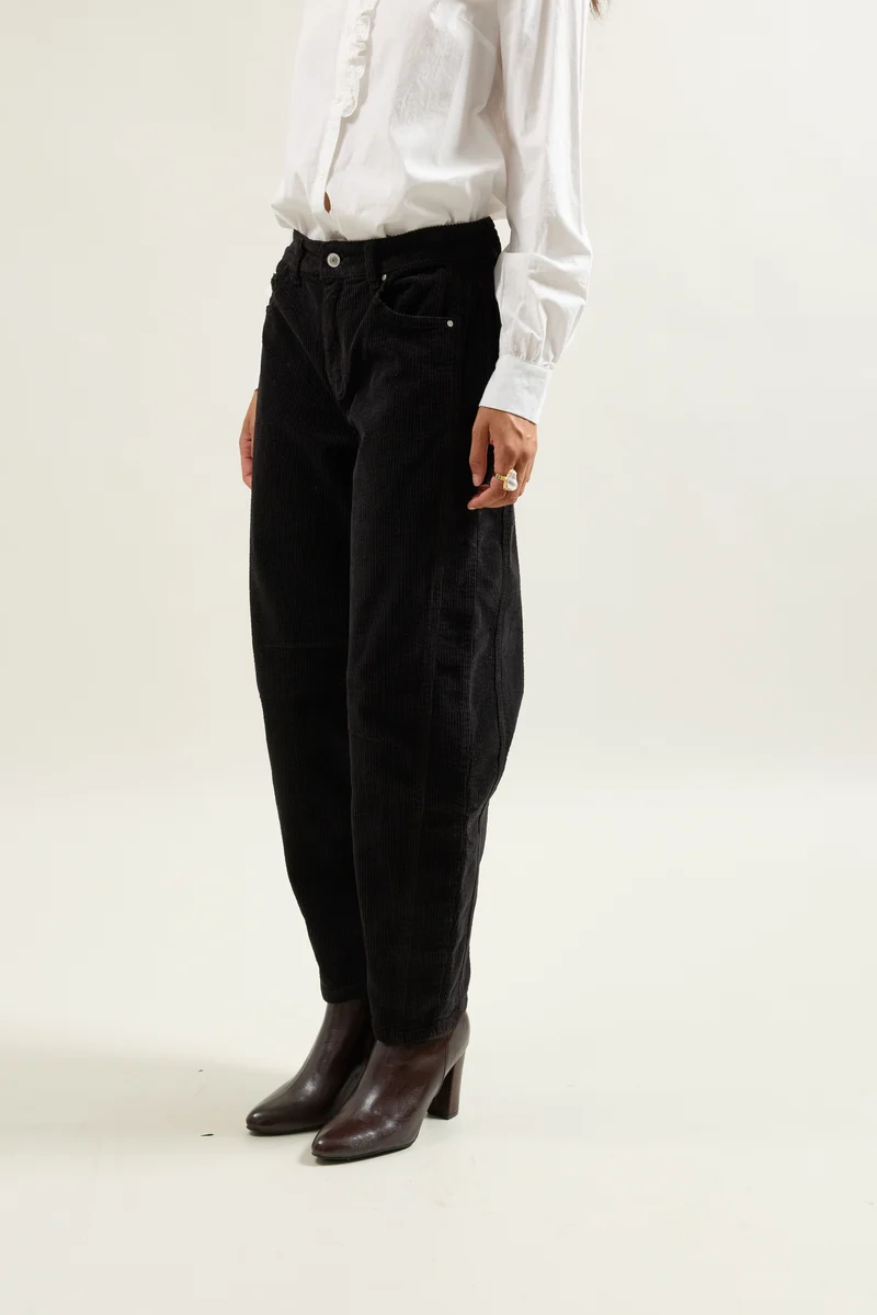 Pantalon Violette Coupe Ballon Velours Côtelé