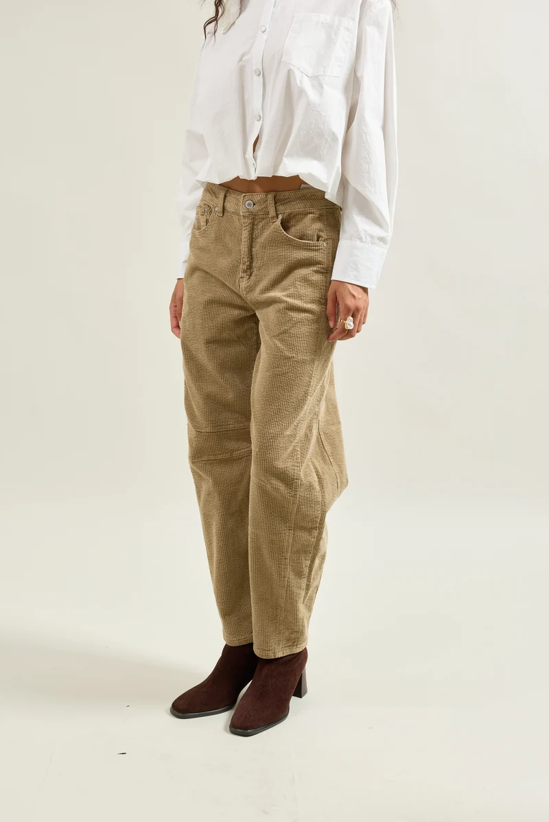 Pantalon Violette Coupe Ballon Velours Côtelé