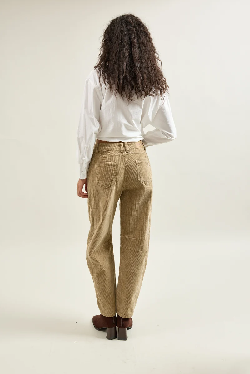 Pantalon Violette Coupe Ballon Velours Côtelé