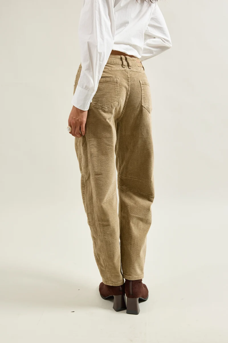 Pantalon Violette Coupe Ballon Velours Côtelé