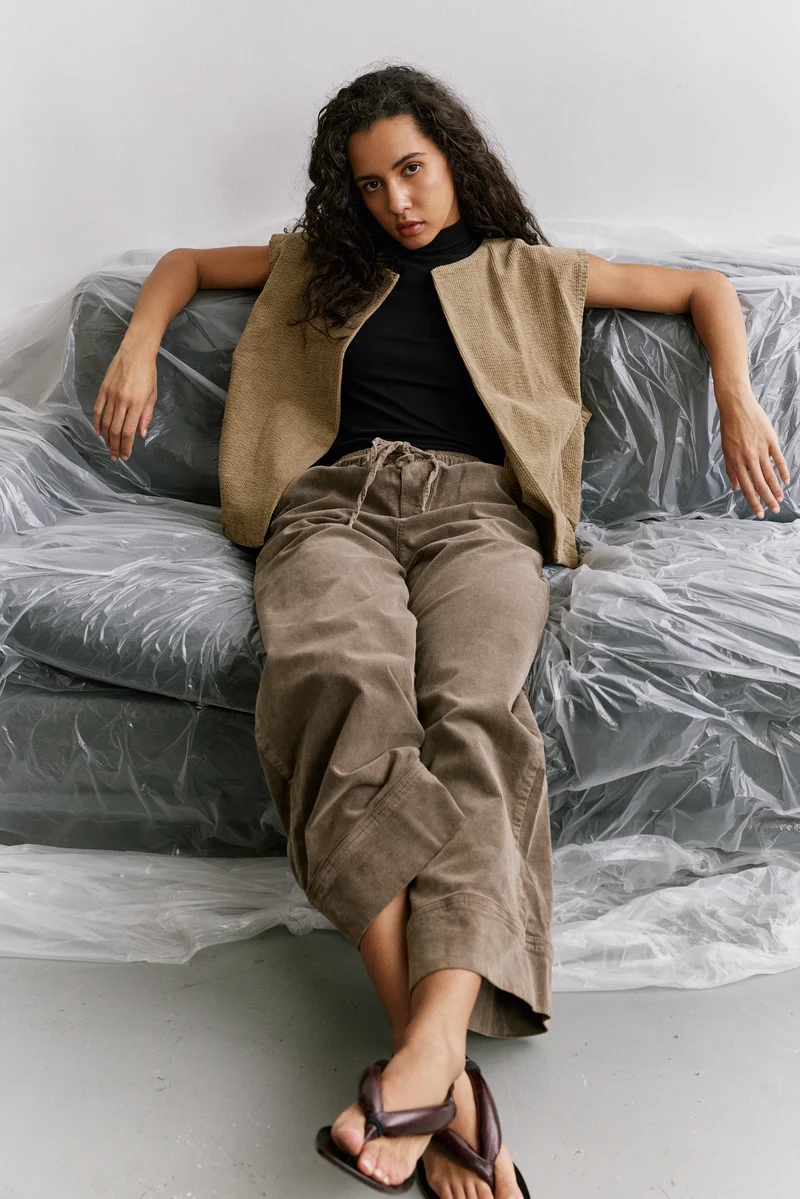 Blouson Sans Manches Velours Côtelé