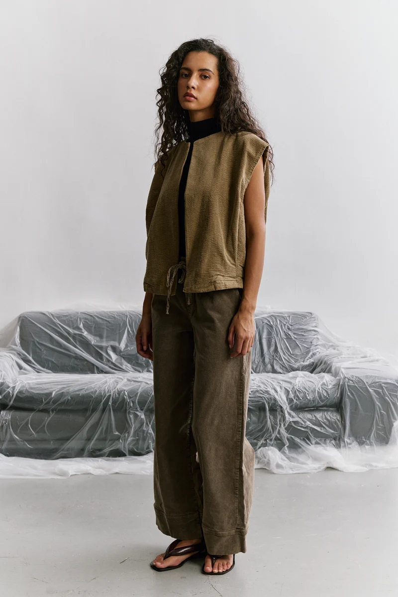 Blouson Sans Manches Velours Côtelé