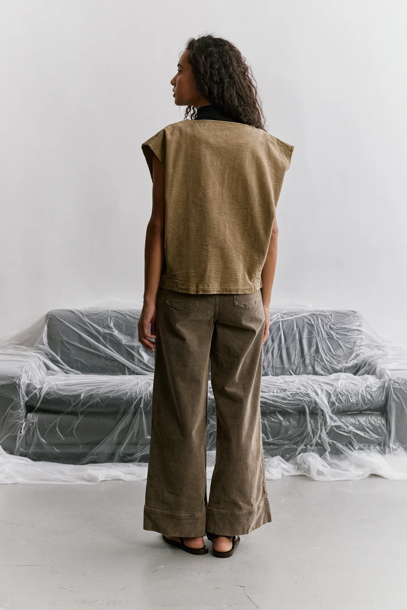 Blouson Sans Manches Velours Côtelé