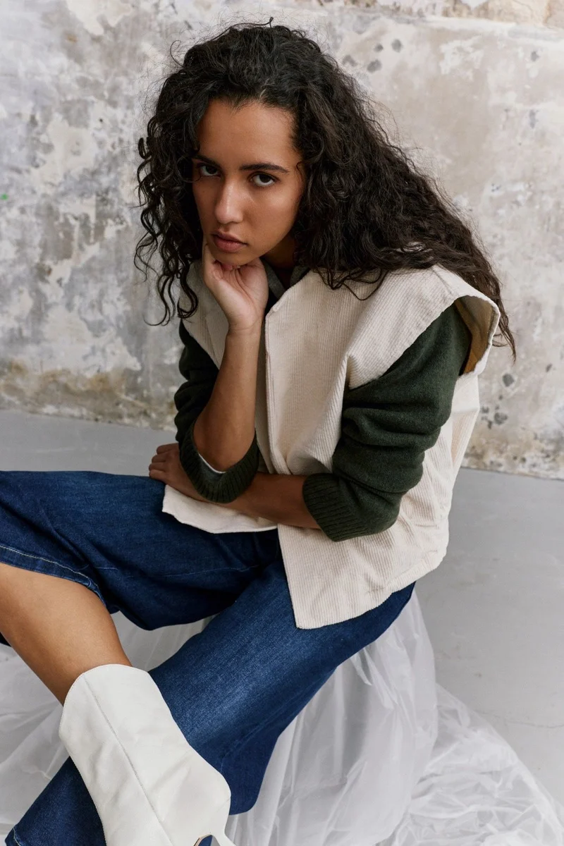 Blouson Sans Manches Velours Côtelé