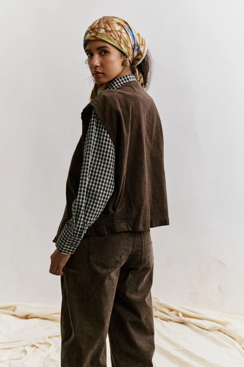 Blouson Sans Manches Velours Côtelé