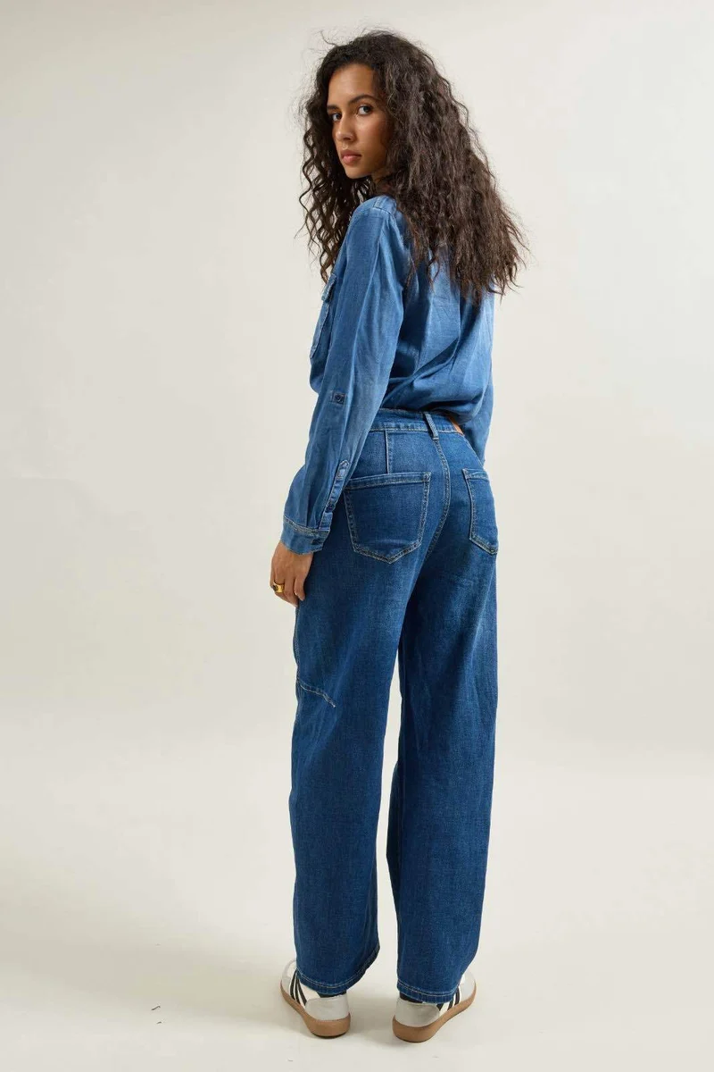 Jean Ballon Effet Pince Taille Haute