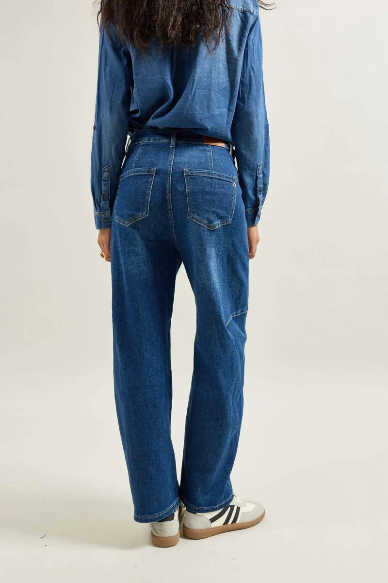 Jean Ballon Effet Pince Taille Haute